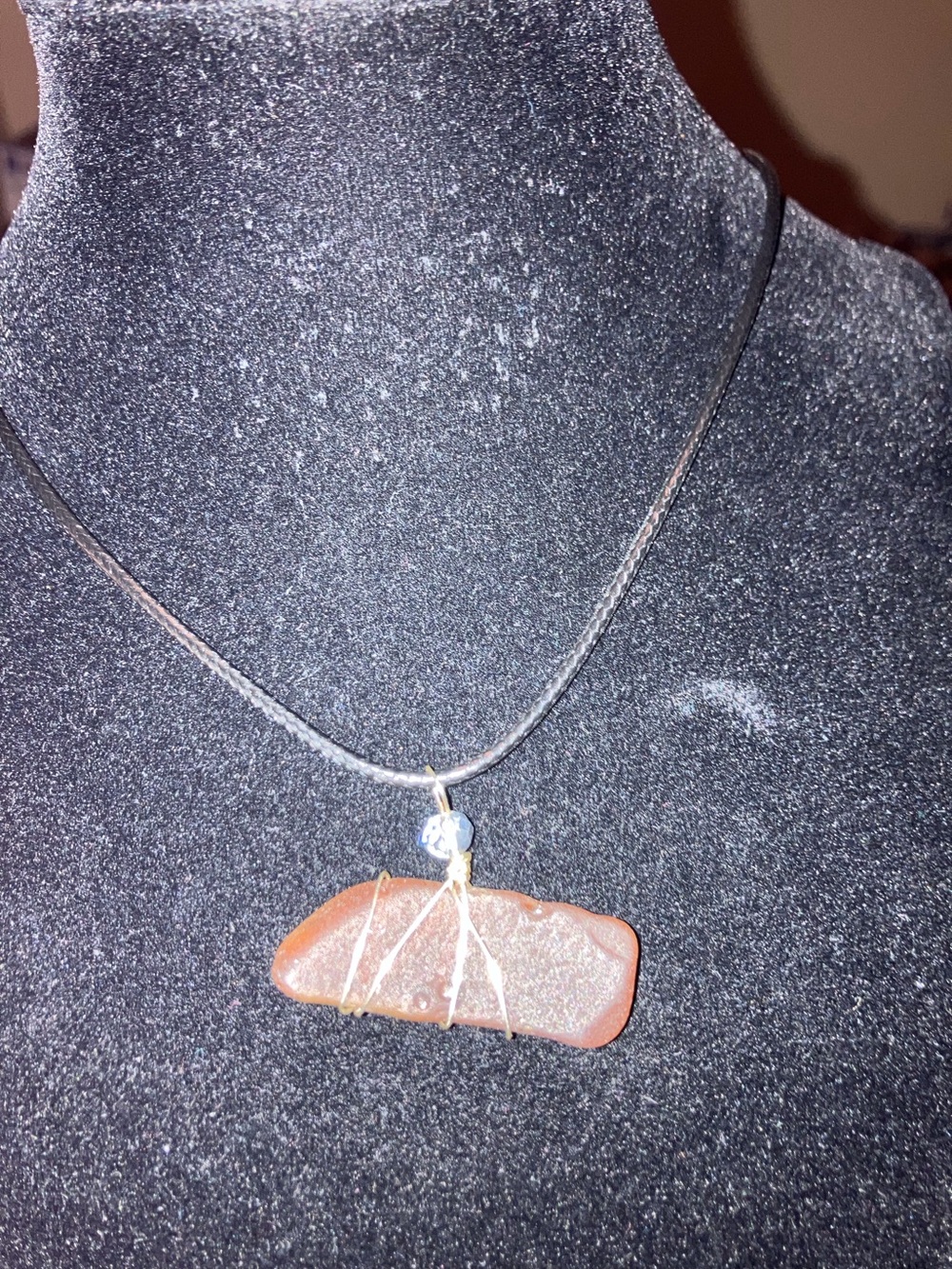 #123handmade seaglass pendant necklace